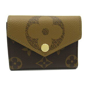 Louis Vuitton Zoe Portefeuille Wallet Compact Tri fold Canvas Brown